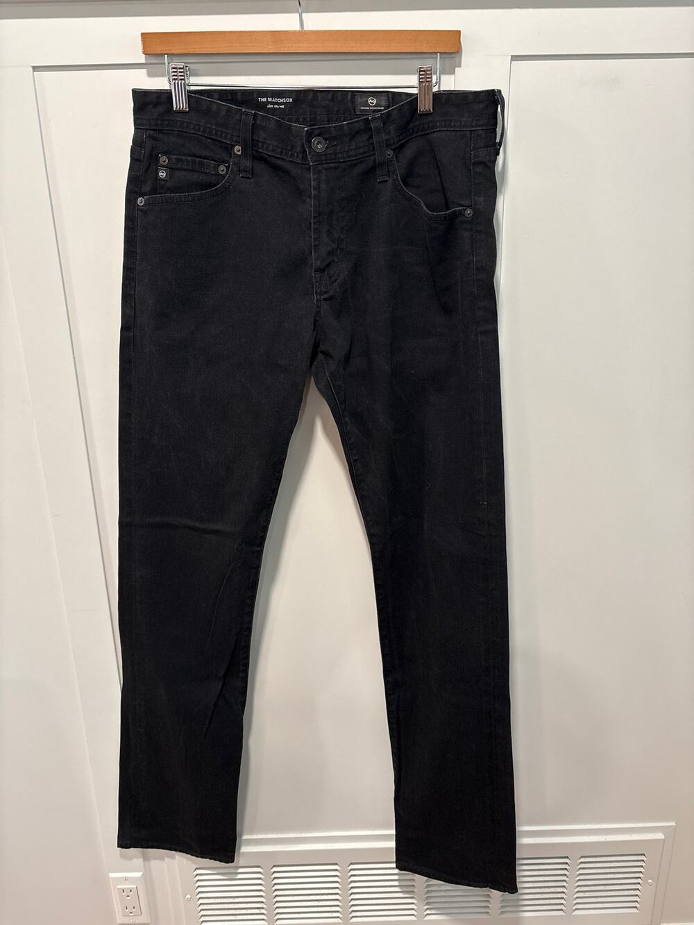 AG Men's The Matchsox Slim Straight Jeans Black Size 32